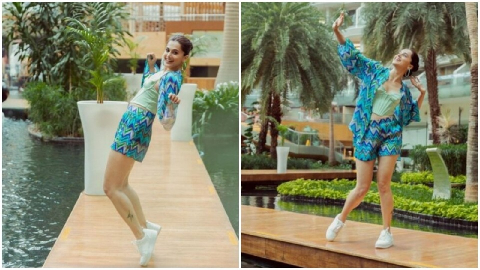 Taapsee Pannu’s blue and green co-ord set is setting the vacay vibe on Instagram