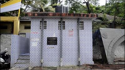A public toilet in Pune. PMC has decided to clean public toilets using machines and soon all the toilets of the city would be brought under the purview of mechanised cleaning by pvt agency. (HT FILE)