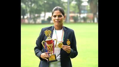 Sandeep Kaur also received the title of strongwoman at the North India Powerlifting Championship. (HT)
