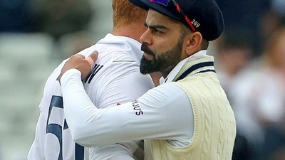 India's Virat Kohli congratulates England's Jonny Bairstow after England won the 5th Test (England Cricket Twitter) India's Virat Kohli congratulates England's Jonny Bairstow after England won the 5th Test (England Cricket Twitter)