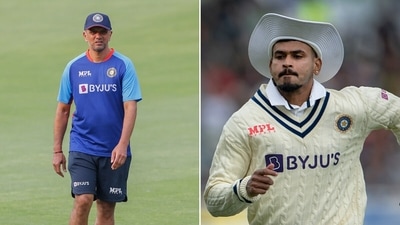 Rahul Dravid (L) and Shreyas Iyer. (Twitter/Getty) Rahul Dravid (L) and Shreyas Iyer. (Twitter/Getty)