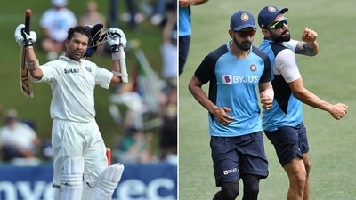 Sachin Tendulkar on the left, and KL Rahul and Virat Kohli on the right.&nbsp; (Getty Images)