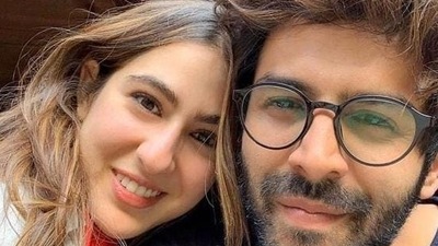 Sara Ali Khan and Kartik Aaryan in a pic from the time when they worked together on Love Aaj Kal. Sara Ali Khan and Kartik Aaryan in a pic from the time when they worked together on Love Aaj Kal.