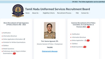 TNUSRB recruitment 2022: Application process begins today TNUSRB recruitment 2022: Application process begins today