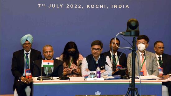 Top security officials of India, the Maldives, Mauritius and Sri Lanka discussed maritime safety, countering terrorism and combating transnational crime at a meeting on Thursday. (ANI) Top security officials of India, the Maldives, Mauritius and Sri Lanka discussed maritime safety, countering terrorism and combating transnational crime at a meeting on Thursday. (ANI)