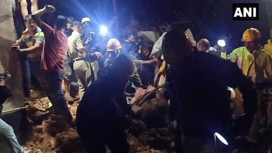 Rescue operations in Dakshina Kannada after a landslide. (Credit: ANI) Rescue operations in Dakshina Kannada after a landslide. (Credit: ANI)