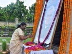 Droupadi Murmu, the NDA presidential candidate, pays floral tribute to former prime minister Atal Bihari Vajpayee in Lucknow on Friday. Droupadi Murmu, the NDA presidential candidate, pays floral tribute to former prime minister Atal Bihari Vajpayee in Lucknow on Friday.