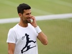 Serbia's Novak Djokovic during practice&nbsp;