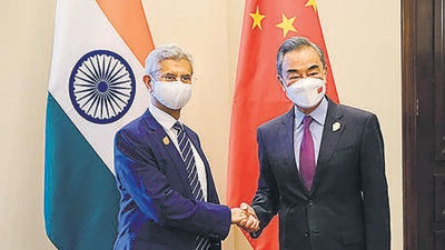 External affairs minister S Jaishankar with Chinese foreign minister Wang Yi. (PTI) External affairs minister S Jaishankar with Chinese foreign minister Wang Yi. (PTI)