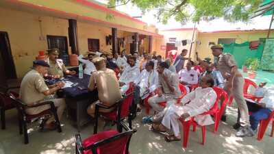 A peace committee meeting underway in Varanasi on Friday. (HT photo)