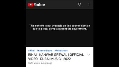 Released on Grewal’s official YouTube channel on July 2, “Rihai” garnered nearly 7 lakh views before it was removed from the video-sharing platform in the country. Released on Grewal’s official YouTube channel on July 2, “Rihai” garnered nearly 7 lakh views before it was removed from the video-sharing platform in the country.