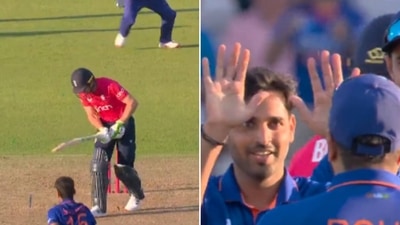 Bhuvneshwar Kumar removes Jos Buttler for nought (Twitter)