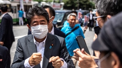 Former Japanese prime minister Shinzo Abe. (AFP) Former Japanese prime minister Shinzo Abe. (AFP)