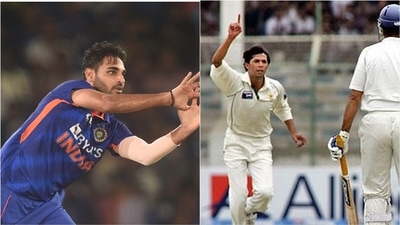 Bhuvneshwar Kumar; Mohammad Asif (PTI/Getty)