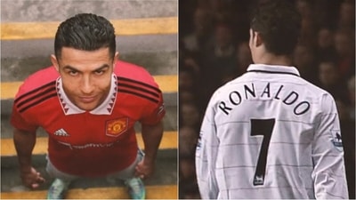 Cristiano Ronaldo in Manchester United's kit launch video. (Twitter/ManUtd) Cristiano Ronaldo in Manchester United's kit launch video. (Twitter/ManUtd)