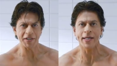 Shah Rukh Khan goes shirtless in new ad. Shah Rukh Khan goes shirtless in new ad.