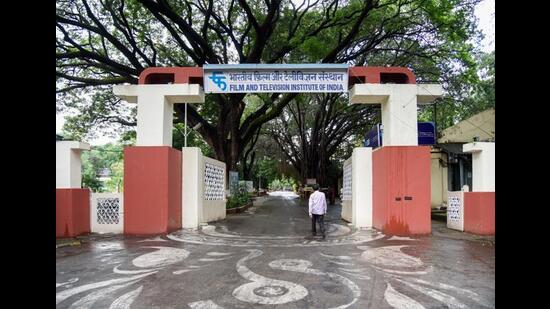 The main gate of FTII in Pune. (Sanket Wankhade/HT Photo)