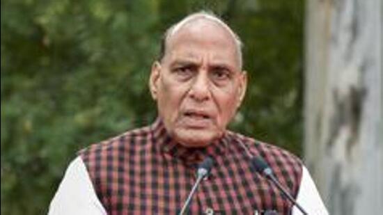 Defence minister Rajnath Singh will inaugurate the seminar at which 75 newly-developed AI products and technologies with applications in defence will be launched as part of the celebrations to mark 75 years of India’s Independence. (PTI PHOTO.)