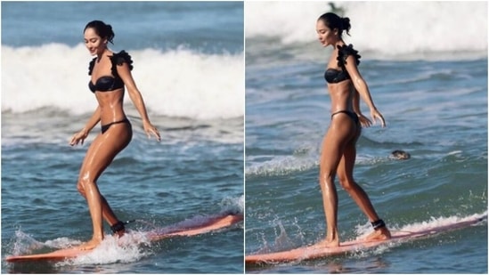 This is how Lisa Haydon pushed her way through waves in Bali(Instagram/@lisahaydon)