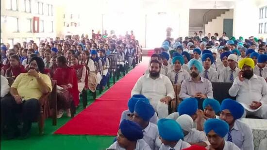MLA (Raikot ) Hakam Singh Thekedar attended awareness event on drug menace at GHG Khalsa College, Gurusar Sadhar, in Ludhiana. (HT PHOTO)