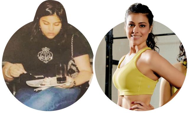 Neha (left) weighed 90 kgs (left) earlier