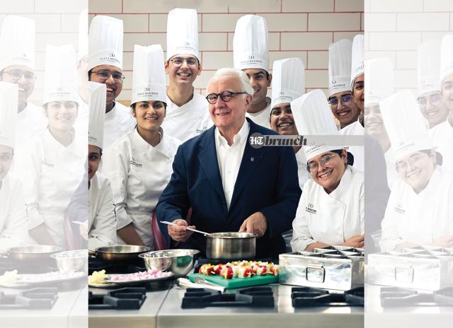 Alain with members of the Indian School of Hospitality (Rohit Chawla)