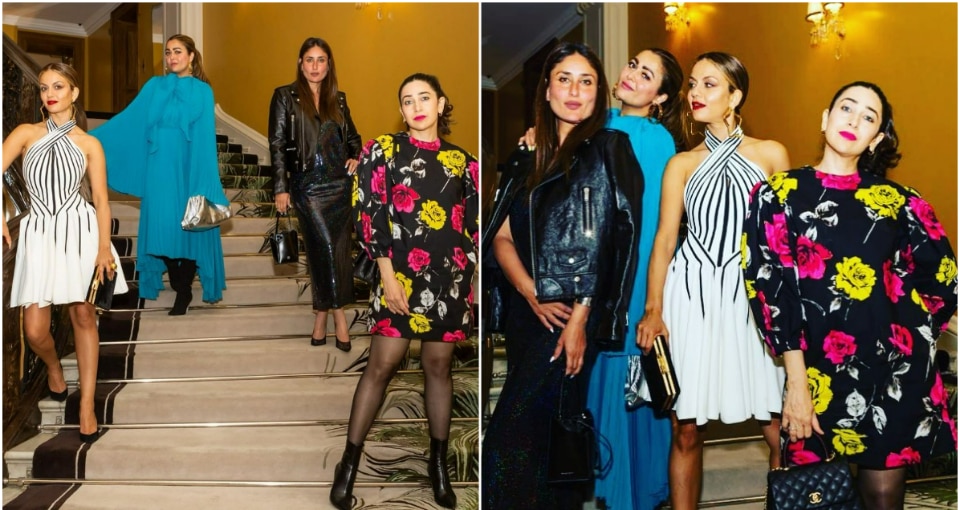 Kareena Kapoor, Karisma Kapoor, Amrita Arora and Natasha Poonawalla in London.