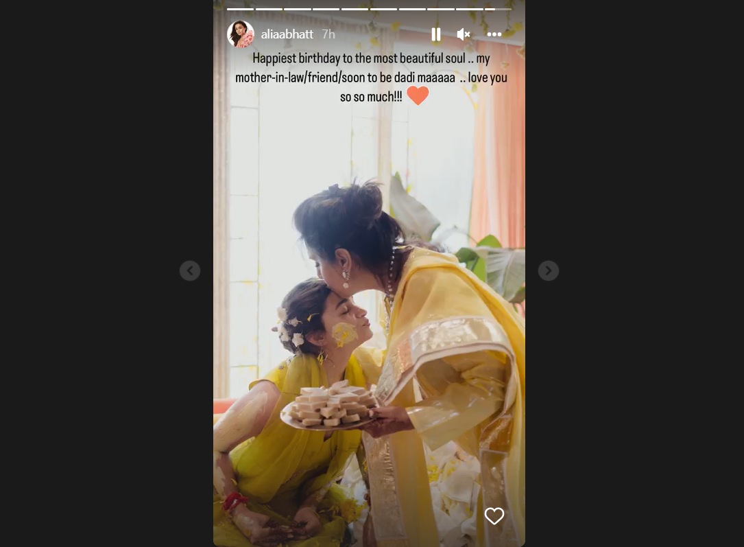 Alia Bhatt shared a photo from her Haldi ceremony to wish Neetu Kapoor on her birthday.