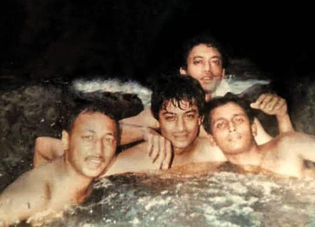 Piyush (far right) in Lonavala with Ishaan Trivedi, Idrees Malik and the late Irrfan Khan