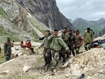 Rescue operations underway at cloudburst-affected areas of Amarnath, on Saturday.&nbsp;(ANI Photo)