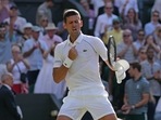 Serbia's Novak Djokovic celebrates after beating Britain's Cameron Norrie Serbia's Novak Djokovic celebrates after beating Britain's Cameron Norrie 