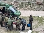 Amarnath: Army personnel carry out the rescue operation in the cloudburst affected areas near the Amarnath cave shrine, J & K, Saturday, Amarnath: Army personnel carry out the rescue operation in the cloudburst affected areas near the Amarnath cave shrine, J & K, Saturday,