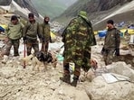 Rescue operations underway at cloudburst-affected areas of Amarnath in Jammu and Kashmir on Saturday. (ANI Photo)