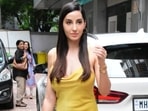 Nora Fatehi in yellow thigh-slit slip dress will steal away all your monsoon fashion blues, we love it(HT Photo/Varinder Chawla) Nora Fatehi in yellow thigh-slit slip dress will steal away all your monsoon fashion blues, we love it(HT Photo/Varinder Chawla)