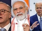 Prime Minister Narendra Modi (Centre), Australian PM Anthony Albanese (L), US President Joe Biden (R). Prime Minister Narendra Modi (Centre), Australian PM Anthony Albanese (L), US President Joe Biden (R).