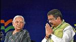 Union education minister Dharmendra Pradhan with Uttar Pradesh governor Anandiben Patel during the closing ceremony of ‘Akhil Bharatiya Shiksha Samagam’ in Varanasi on Saturday. (PTI PHOTO) Union education minister Dharmendra Pradhan with Uttar Pradesh governor Anandiben Patel during the closing ceremony of ‘Akhil Bharatiya Shiksha Samagam’ in Varanasi on Saturday. (PTI PHOTO)
