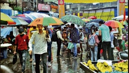 The rains did not deter people from using an umbrella and visiting the Mandai market on Saturday.  (PHOTOS EXCLUDING)