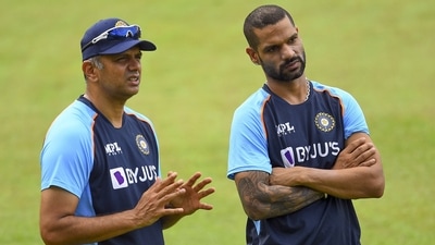Indian team head coach Rahul Dravid along with Shikhar Dhawan. (ANI) Indian team head coach Rahul Dravid along with Shikhar Dhawan. (ANI)