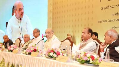 Himachal CM Jai Ram Thakur (second from right) attending the North Zonal Council meeting in Jaipur on Saturday. (HT Photo) Himachal CM Jai Ram Thakur (second from right) attending the North Zonal Council meeting in Jaipur on Saturday. (HT Photo)