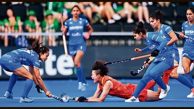 India play China at the FIH Hockey Women’s World Cup in the Netherlands last week. If they seem buoyed and confident, it’s because they don’t just suspect they might win. They have data that shows them they can. (Hockey India) India play China at the FIH Hockey Women’s World Cup in the Netherlands last week. If they seem buoyed and confident, it’s because they don’t just suspect they might win. They have data that shows them they can. (Hockey India)