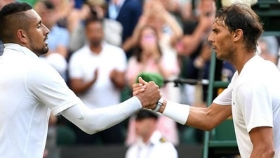 Nick Kyrgios and Rafael Nadal Nick Kyrgios and Rafael Nadal