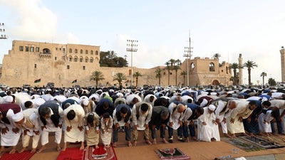 After the stoning ritual, pilgrims return to the Grand Mosque in Mecca to perform a final "tawaf", or circling of the Kaaba, the cubic structure that is the focal point of Islam. Eid al-Adha, the feast of the sacrifice, will then begin, marking the end of hajj. Muslims across the world buy livestock for slaughter to commemorate the willingness of Ibrahim to sacrifice his son to show obedience to Allah. (AFP) After the stoning ritual, pilgrims return to the Grand Mosque in Mecca to perform a final "tawaf", or circling of the Kaaba, the cubic structure that is the focal point of Islam. Eid al-Adha, the feast of the sacrifice, will then begin, marking the end of hajj. Muslims across the world buy livestock for slaughter to commemorate the willingness of Ibrahim to sacrifice his son to show obedience to Allah. (AFP)