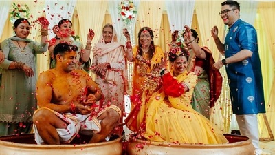 Payal's photography team posted several pictures on Instagram as the couple took part in pre-wedding festivities. (Moviee’ing Momentss) 