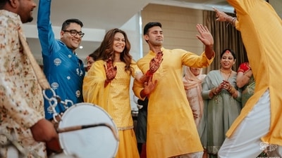 In one of the photos, Payal Rohatgi and Sangram Singh danced. (Moviee’ing Momentss) In one of the photos, Payal Rohatgi and Sangram Singh danced. (Moviee’ing Momentss)