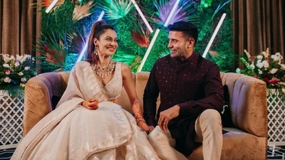 Payal Rohatgi and Sangram Singh during their pre-wedding festivities.