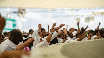 Muslim pilgrims perform the "stoning of the devil" ritual. The ritual is an emulation of Abraham's stoning of the devil at the three spots where it is said Satan tried to dissuade him from obeying God's order to sacrifice his son, Ishmael. The stoning ritual has in past years led to deadly stampedes, as millions of participants converge on a tight space. (AFP) Muslim pilgrims perform the "stoning of the devil" ritual. The ritual is an emulation of Abraham's stoning of the devil at the three spots where it is said Satan tried to dissuade him from obeying God's order to sacrifice his son, Ishmael. The stoning ritual has in past years led to deadly stampedes, as millions of participants converge on a tight space. (AFP)