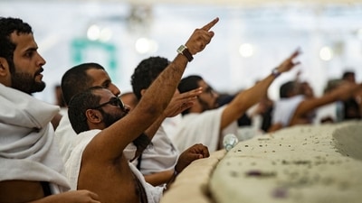 Hajj, one of the world's largest annual religious gatherings of the Muslim community, is among the five pillars of Islam, to be undertaken with the means at least once in their lives. In 2019, some 2.5 million Muslims from around the world took part in the festival. However, due to the Covid-19 pandemic the following years, only a few thousand took part in the festival in 2020 and about 60,000 in 2021, all of them Saudi citizens or residents. (AFP) Hajj, one of the world's largest annual religious gatherings of the Muslim community, is among the five pillars of Islam, to be undertaken with the means at least once in their lives. In 2019, some 2.5 million Muslims from around the world took part in the festival. However, due to the Covid-19 pandemic the following years, only a few thousand took part in the festival in 2020 and about 60,000 in 2021, all of them Saudi citizens or residents. (AFP)