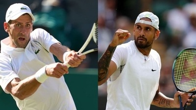 Novak Djokovic will face Nick Kyrgios in the Wimbledon men's singles final. (USA TODAY Sports/Reuters)