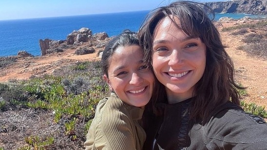 Alia Bhatt with Gal Gadot on the set of Heart Of Stone.