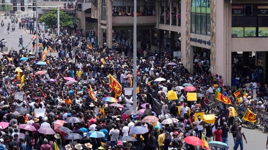 Anti-Government protestors in Sri Lanka(AP)